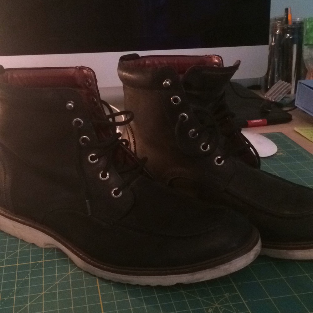 Black Leather Wolverine 1883 Clapton Boots Size 10